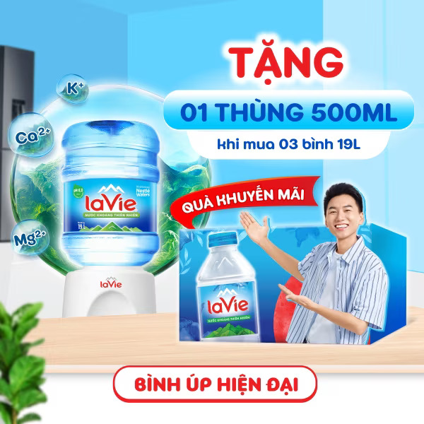 Khuyến mãi khi mua nước khoáng LaVie bình lớn 19L