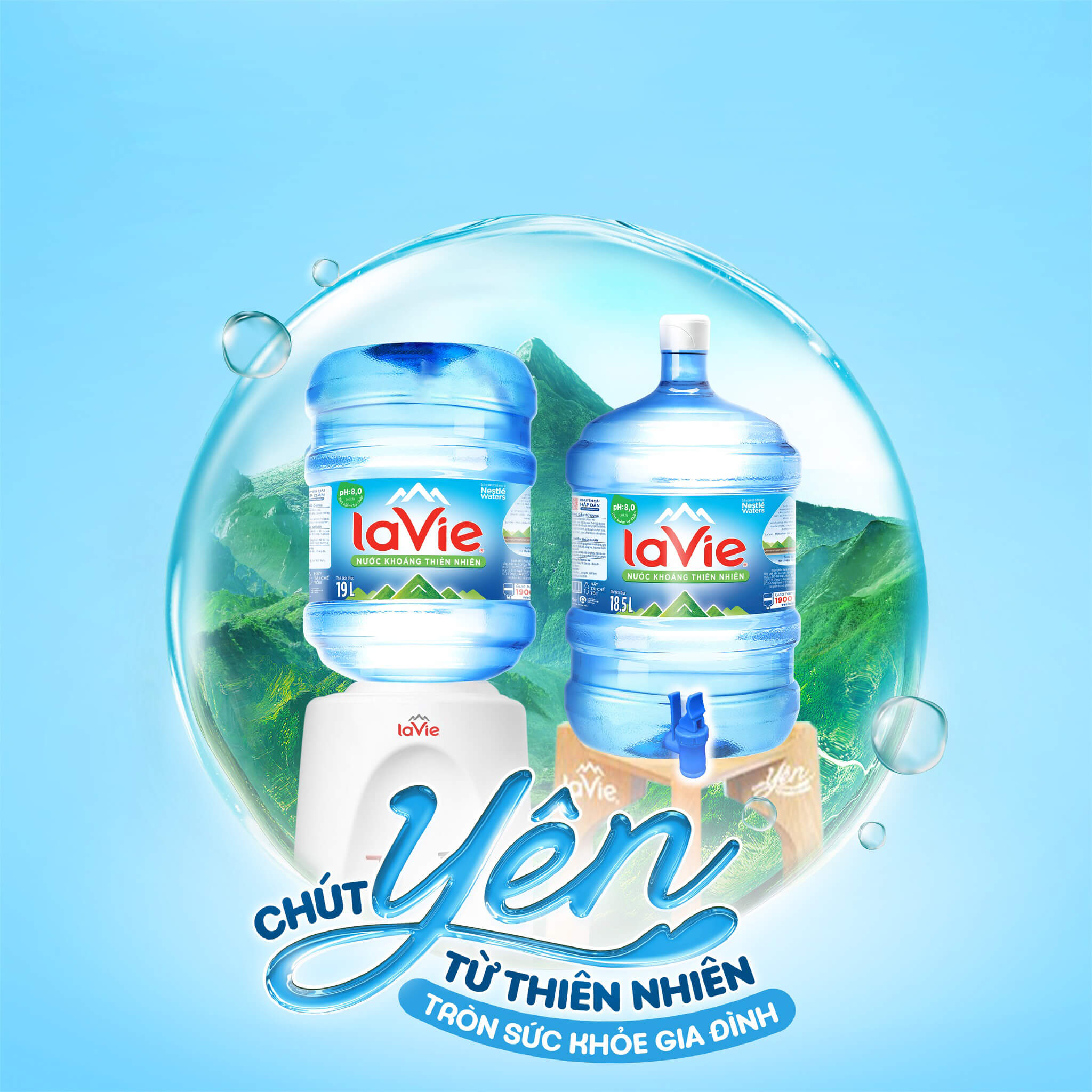 Nước bình LaVie 19L - một trong những loại nước uống được ưa chuộng nhất hiện nay ở quận 3 TPHCM